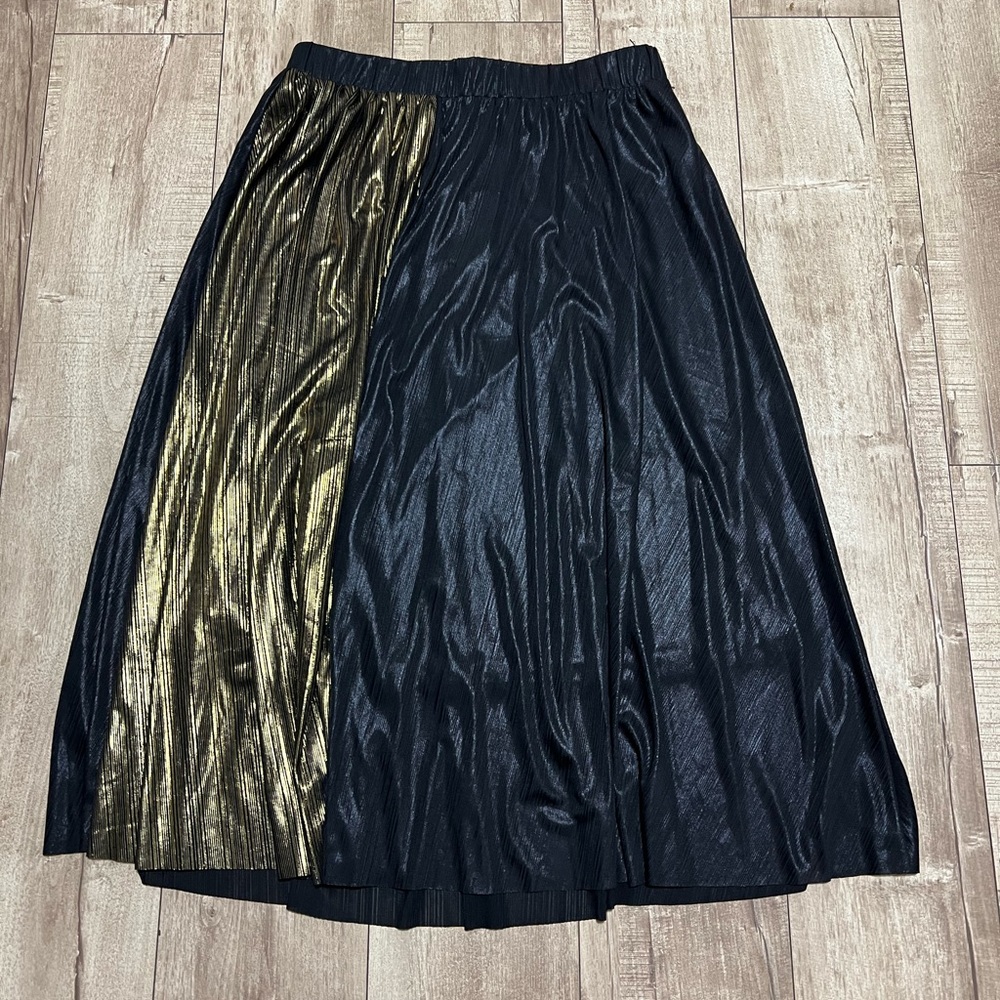 Marc New York Pleated Black/Gold Skirt